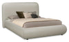 Luka Upholstered Platform Bed in Taupe Vegan Leather - Full Size