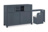 Quinn Full Bookcase Bed with Desk - Blue