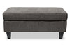 Nofia Chenille Storage Ottoman - Charcoal