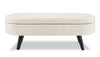 Montreal Oval Fabric Storage Ottoman - White