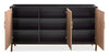 Alenna 60\" 3-Door Accent Cabinet - Black with Weathered White Doors