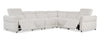 Cindy Crawford Home Aspen 4-Piece Power Reclining Sectional with Reclining Armless Chair - Alabaster