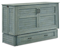 Parker Cabinet Bed with Memory Foam Mattress, Blue - Queen Size