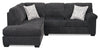Made in Canada Morgan 2-Piece Left-Facing Chenille Fabric Condo Size Sectional with Accent Pillows - Grey