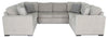 Legend 3-Piece Chenille Sleeper Sectional Sofa - Platinum