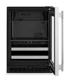 KitchenAid 24\" Beverage Centre with Wood-Front Racks – Black and Stainless Steel - KUBR524SSB