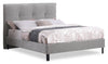 Amos Grey Upholstered Platform Bed Base - Queen