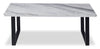 Serena 47.25\" Modern Coffee Table - White & Black with Marble Look