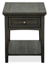 Hanson 20” Traditional Pine End Table with Storage - Graphite