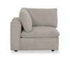 Fusion Modular 6-Piece Silver Grey Chenille Fabric Sectional with Removable Feather Down Back Cushions