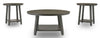 Caitbrook 40.13\" Rustic 3-Pack Coffee + 2 End Tables with Shelf - Grey Wood