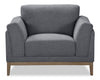 Valley 44\" Fabric Chair with Rubberwood Base and Legs - Pewter