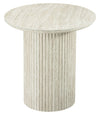 Sullivan 23.6\" Round End Table with Sintered Stone Top - Beige Travertine
