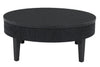 Sanford 42” Contemporary Round Solid Wood Coffee Table with Storage - Black