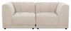 Oaklyn Modular 77\" Fabric Loveseat with Tufted Seat Cushions - Beige
