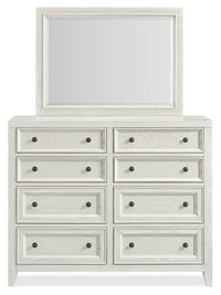 Casa Bedroom Dresser Mirror, Wood, Attachable, Wall Hanging - White