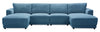 Voyage Modular 4-Piece U-Shaped Fabric Sectional with Removable Back Cushions – Blue
