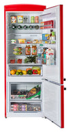 Unique Classic Retro 28\" 17 Cu Ft. Bottom Mount Refrigerator - Red - UNQ-455L R AC