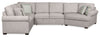 Scott Living Haven 3-Piece Right-Facing Chenille Fabric Cuddler Sleeper Sectional - Grey