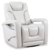 Kenzo 35\" Fog Grey Faux Leather Swivel Glider Reclining Chair
