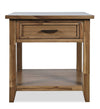 Nathan 24\" Rustic End Table with Storage and Shelf - Light Brown