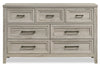 Lara Bedroom 7-Drawer Dresser, 60.6\"W x 38\"H - Antique Grey