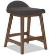 Jovi Counter-Height Stool with Linen-Look Fabric, 24\"H, Wood - Charcoal