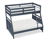 Quinn Bunk Bed with Ladder & Guard Rail for Kids, Blue - Twin/Full