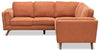 Kassia 2-Piece Linen-Look Sectional - Orange