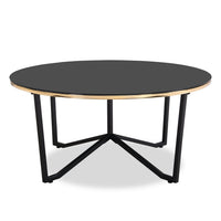 Xander Round Glass Coffee Table - Black