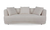 Primo Moon 91\" Wooly Almond White Fabric Curved Sofa with Accent Pillows