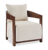 Amor 28.54\" Fabric Accent Chair with Wood Arms and Legs – Taupe