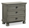 Chelsea Bedside 2-Drawer Nightstand, 28\"W x 28\"H - Grey