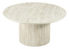 Sullivan 35.43\" Round Coffee Table with Sintered Stone Top - Beige Travertine