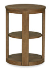 Declan 18\" Modern Round End Table with Shelf – Natural Wood