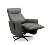 Serene 31\" Grey Genuine Leather Power Reclining Massage Chair with Power Headrest and Heated Seat