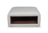 Geneva 32.5\" Cloud Beige Chenille Fabric Cocktail Ottoman with Storage and Wood Legs