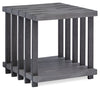 Eldridge 24\" Modern End Table with Shelf - Weathered Grey with Metal and Wood