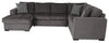 Legend 4-Piece Left-Facing Chenille Sleeper Sectional - Pewter