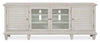 Baron 82” Rustic Pine TV Stand with Storage and Cable Management for TVs up to 90” - Alabaster