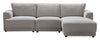 Voyage Modular 3-Piece Right-Facing Fabric Sectional with Removable Back Cushions – Beige