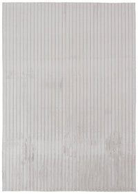 Dream Step Memory Foam Channel Light Grey Faux Fur Area Rug - 5' x 7'