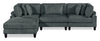 Lounge 4-Piece Chenille Modular Sectional with Ottoman – Grey