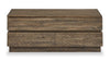 Elm 48” Rustic Pine Lift Top Coffee Table with Storage and Casters - Brown