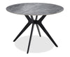 Luka Dining Table with Sintered Stone Top, Metal Base - 43.5\"W Round – White