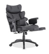 Tommy 28.7\" Faux Leather Adjustable Office Chair with Footrest and Adjustable Arms – Black