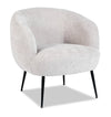 Nova 28.7\" Boucle Fabric Accent Chair – Light Grey