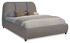 Mave Upholstered Platform Bed in Grey Velvet - Queen Size