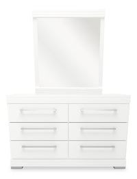 Riley Bedroom Dresser Mirror, Made in Canada - White