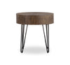 Sol 24” Rustic Round Solid Pine Wood End Table - Brown